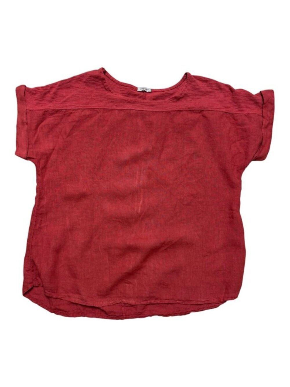 Lungo L’Arno 100% Linen Top Brick Orange Womens 2X Made in Italy Blouse